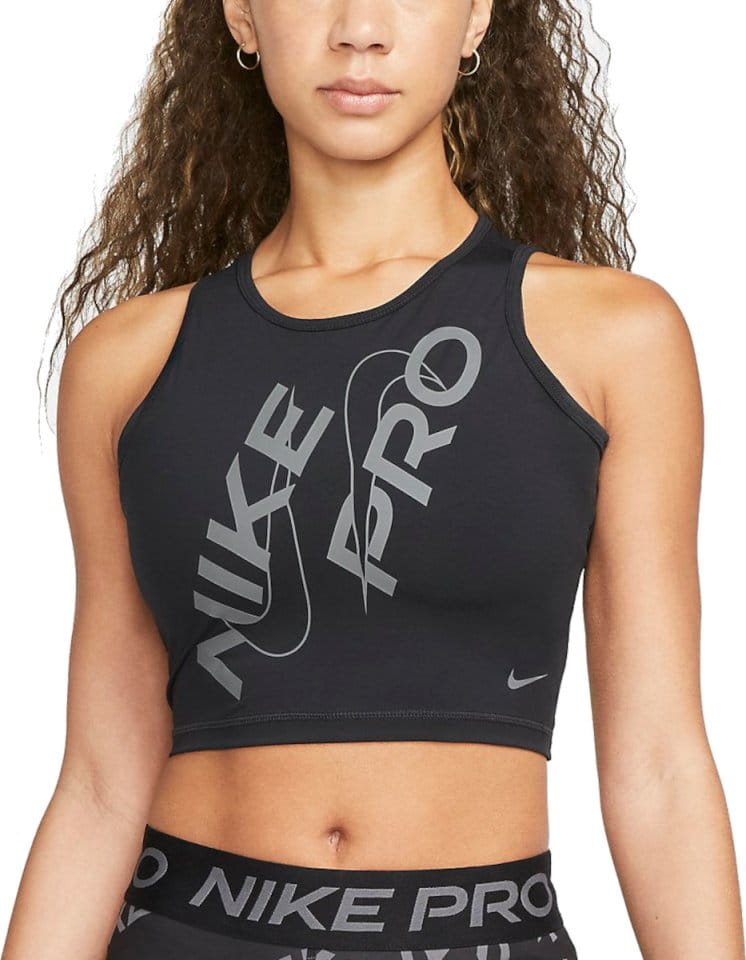Majica brez rokavov Nike W NP DF CROP TANK GRX